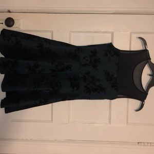Green velvet dress